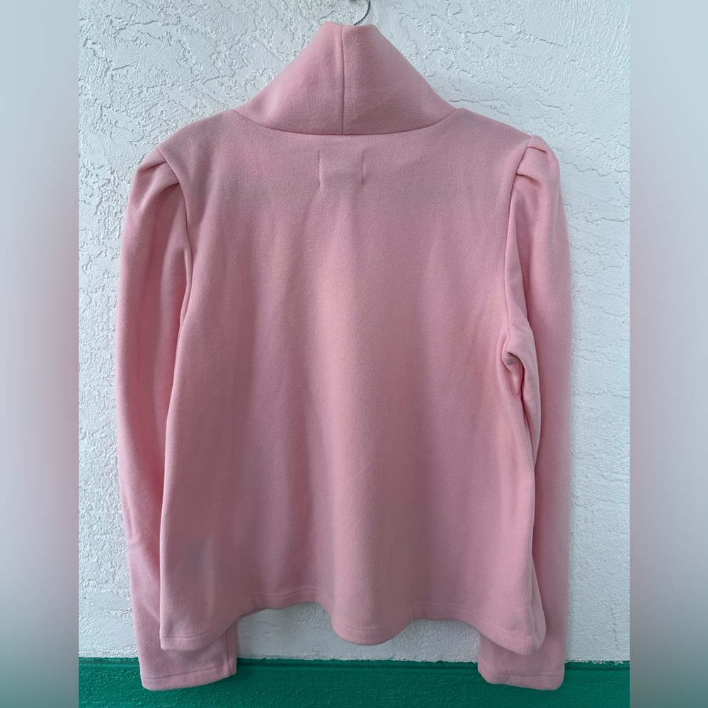Dudley Stephens Turtleneck Palmer Puff Sleeve Terry Fleece Pink XL (14-16) NWT - Picture 2 of 9